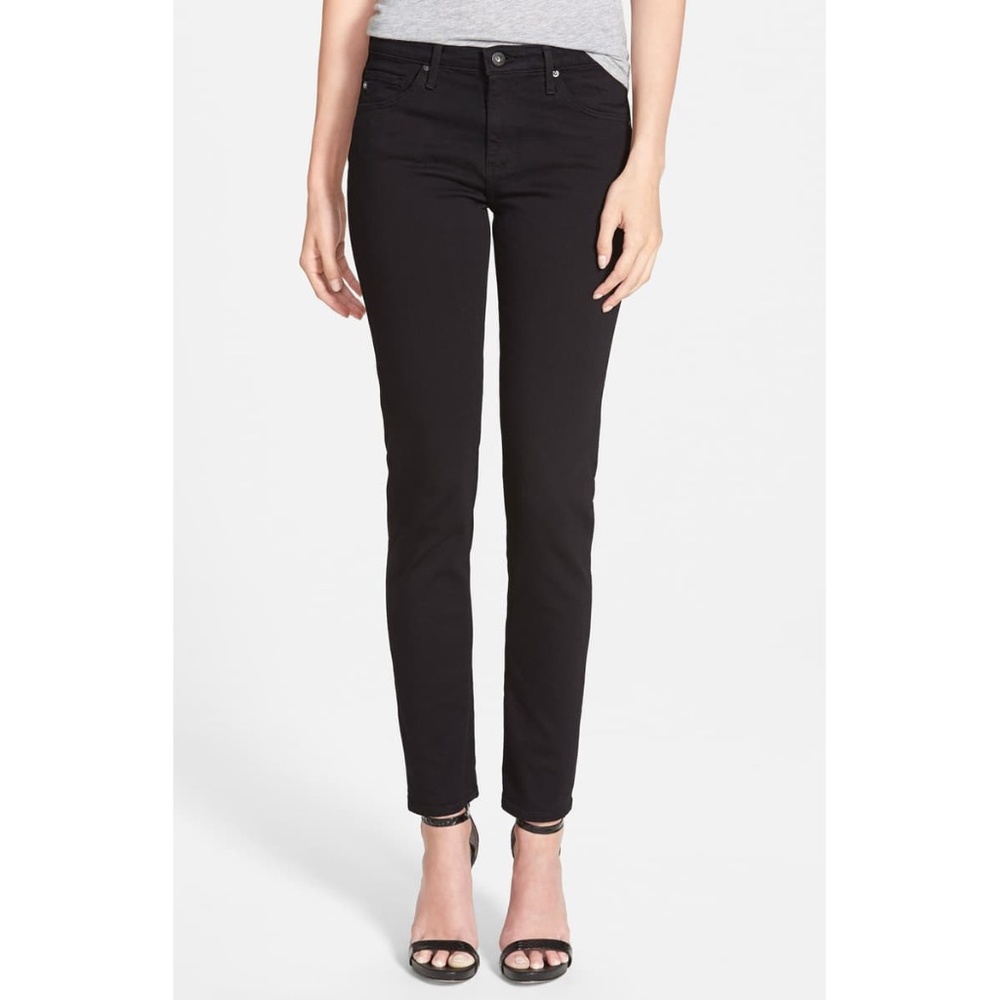 AG Prima Cigarette Jeans in Black Dark Wash Denim